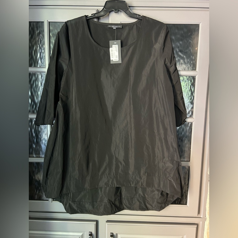 bryn Walker Graphite Gray High Low Tunic Top